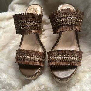 Vince Camuto brown fringed espadrilles